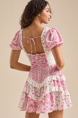 Pink Floral Mini Dress