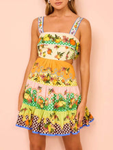 Tropical Fruits Print Slip Mini Dress