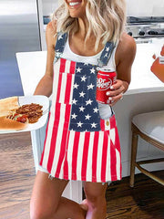 Star Striped Print Mini Dress