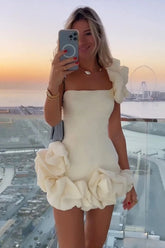 Strapless Bodycon Homecoming Mini Dress With Ruffles