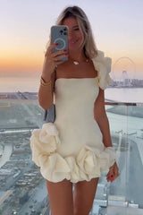 Strapless Bodycon Homecoming Mini Dress With Ruffles