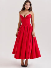 Scarlet Red Bodycon Paneled Midi Dress