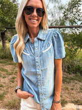 Light Blue Denim Button Down Shirt
