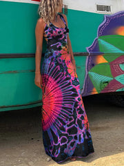 Boho Print Halter Maxi Dress