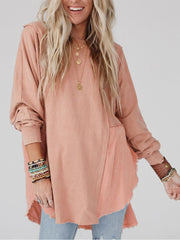 Relaxed Coral Pink Oversized Shirt Dress