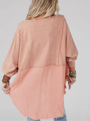 Relaxed Coral Pink Oversized Shirt Dress