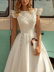 White Empire Waist Midi Dress