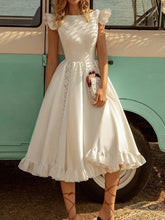 White Empire Waist Midi Dress