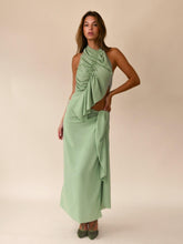 Pistachio Green Halter Maxi Dress