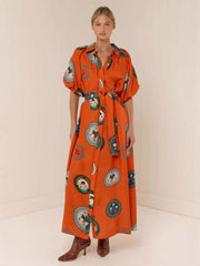 Orange Shirt Maxi Dress