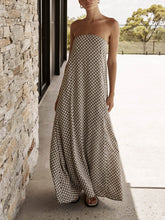 Black Geo Print Bandeau Maxi Dress