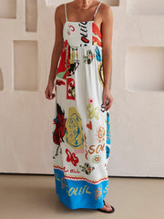 Unique Print Slip Maxi Dress