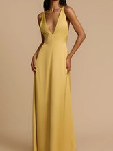 Yellow Backless Slip Maxi Dress
