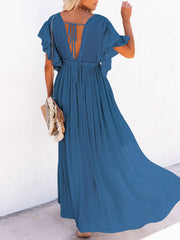Linen Button Down Withdraw Maxi Dress