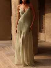 Olive Green High Slit Maxi Dress
