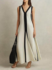 Colorblock Loose Maxi Dress
