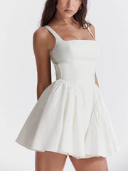 Ivory Bowtie Backless Mini Dress