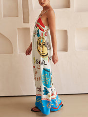 Unique Print Slip Maxi Dress