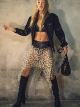 Leopard Print Irregular Hemline Mini Skirt