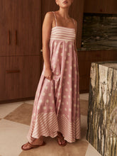 Dusty Pink Polka Dot Print Slip Midi Dress