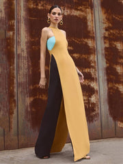 Color Block Sleeveless Jumpsuit