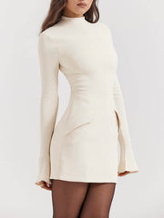 Cream Slim Fit Mini Dress