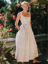 Peach Printed Slip Midi Dress