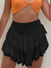 Oversized Batwing Sweater and Ruffled Mini Skirt Two Piece Set