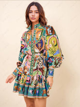 Graffiti Evergreen Button Down Mini Dress