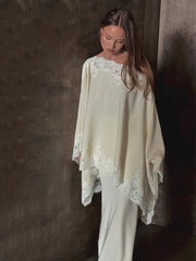 Ivory Lace Shawl Top and Mermaid Skirt Set