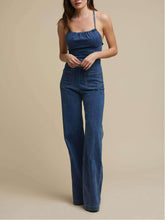 Blue Denim Tie Back Jumpsuit