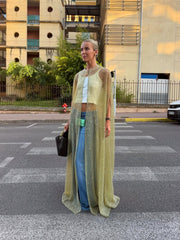 Lime Green Sheer Long Cape