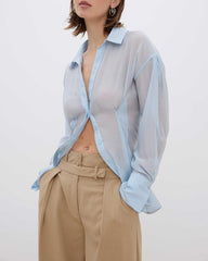 Light Blue Semi Sheer Shirt