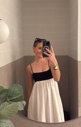 Chic White Contrast Maxi Dress