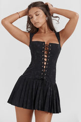 Make Me Feel Pleated Corset Mini Dress