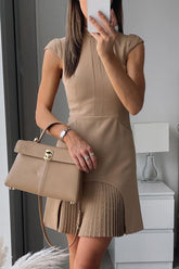 Basic Pleated Hem Mini Dress