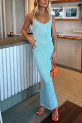 Chic Sequin Bodycon Sleeveless Maxi Dress