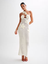 Elegant Floral Crochet Maxi Dress
