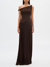 Brown One Shoulder Maxi Dress