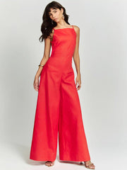 Chic Halter Wide-Leg Backless Jumpsuit