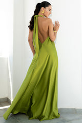 Satin Elegant Backless Maxi long Dress