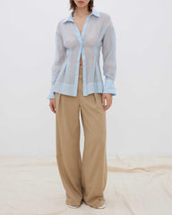 Light Blue Semi Sheer Shirt