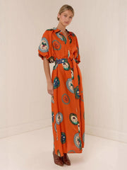 Orange Shirt Maxi Dress