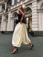 Bandeau Top and Wide-Leg Pants Two Piece Set