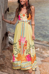 Resort Printed Sleeveless Midi Dress