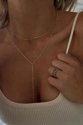 Golden Plated Beaded Layered Necklace