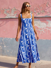 Abstract Floral Print Maxi Dress