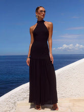 Tulle Paneled Backless Evening Gown Dress