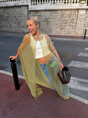 Lime Green Sheer Long Cape