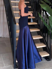 Satin Skirt Paneled Strapless Maxi Dress